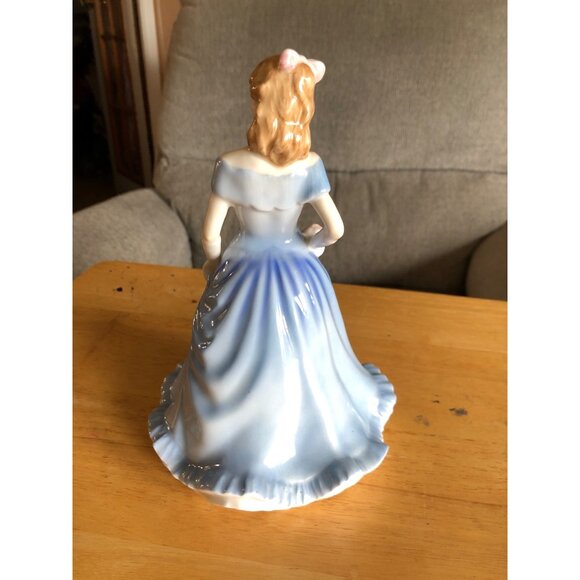 Royal Doulton Porcelain Lady Prototype Figurine Blue Dress Pink Flowers Girl Sta - Picture 8 of 15